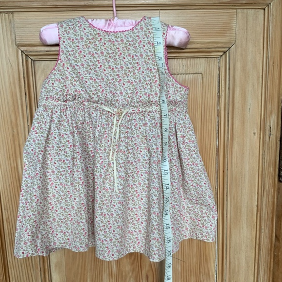 ESPRIT INFANT DRESS WITH DIAPER CVR, 100% COTTON, PINK / LIGHT GREEN FLORAL, 12M - Picture 4 of 5
